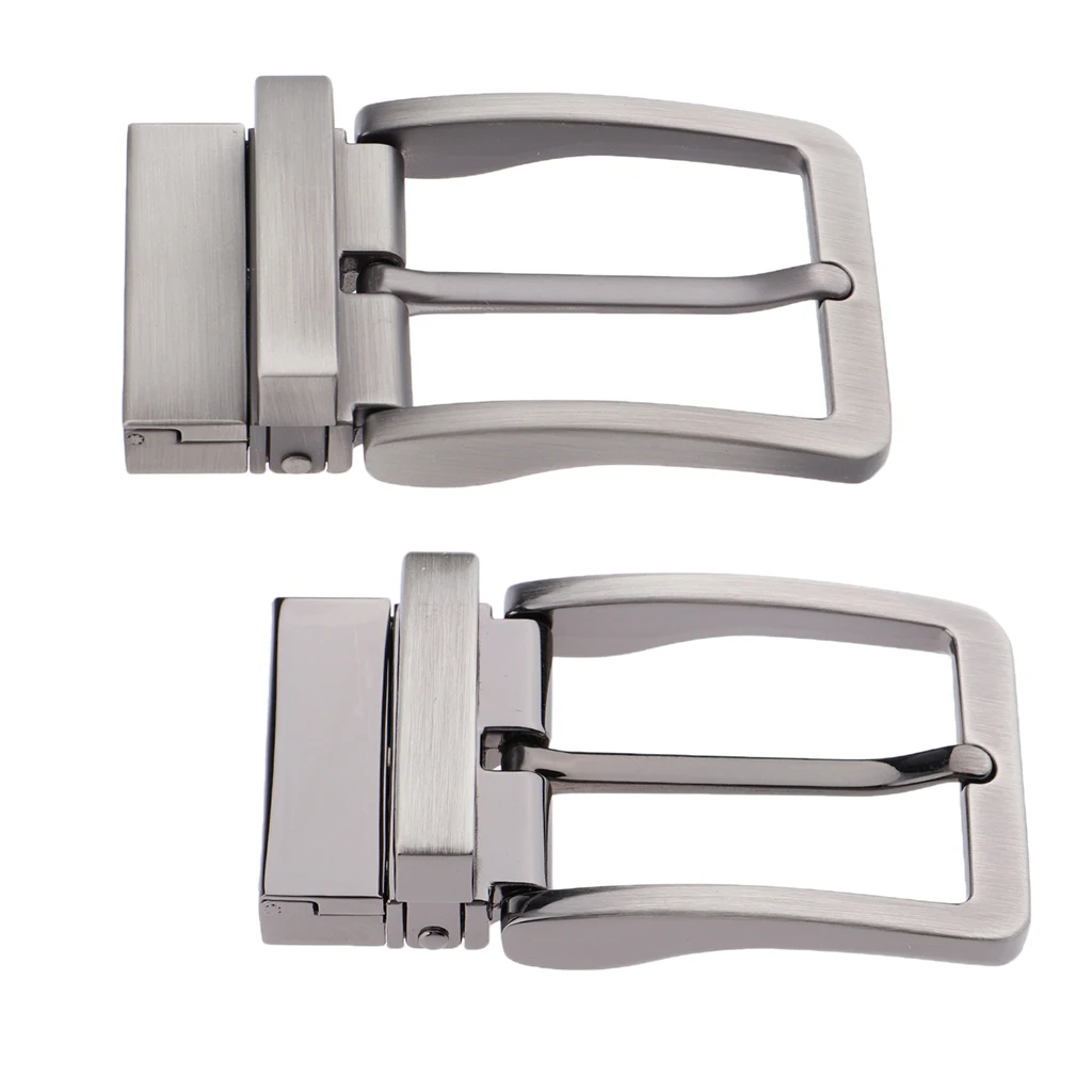 2Pcs Alloy Reversible Belt Buckle Single Prong Rectangular Pin Belt Buckle