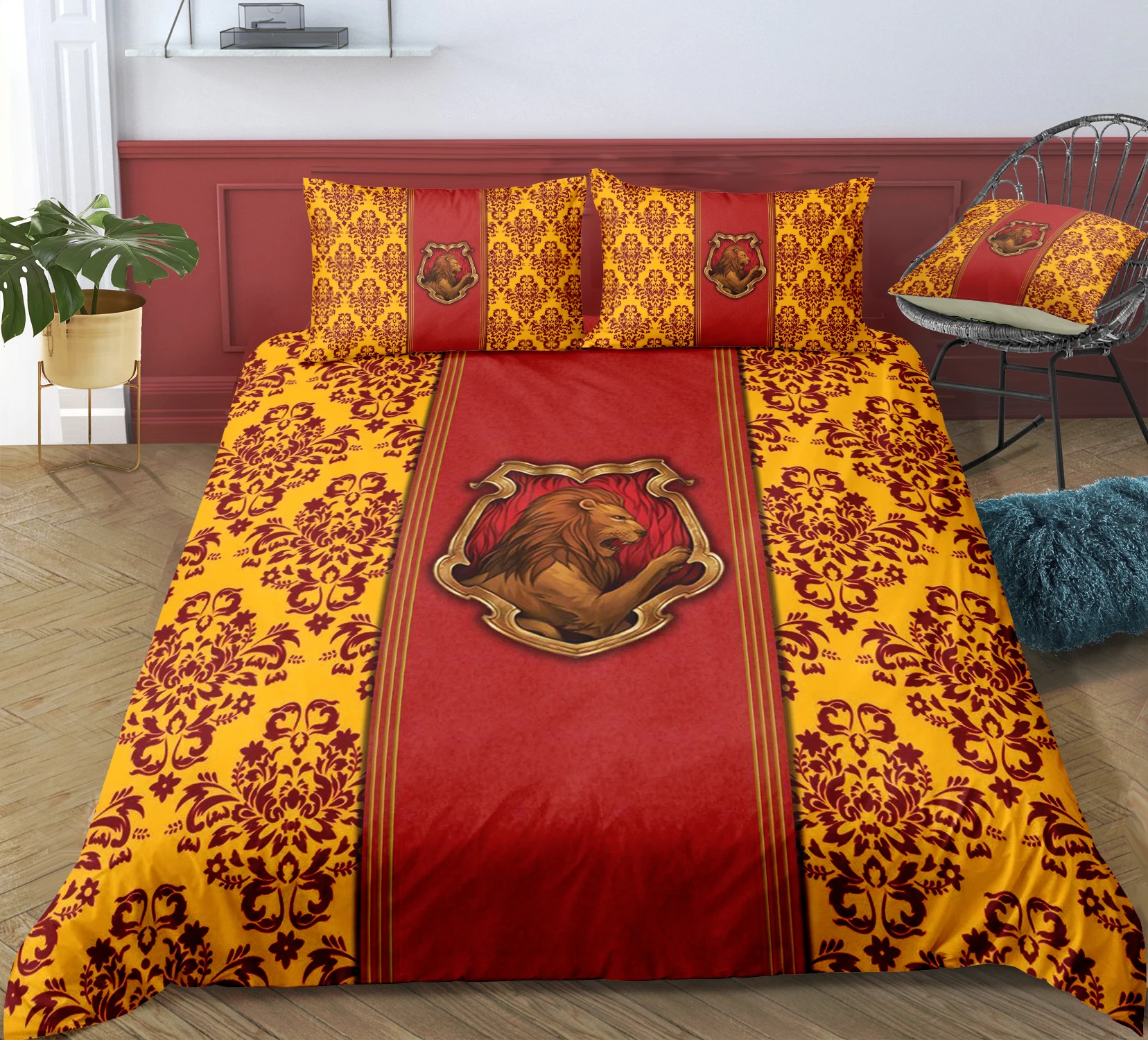 3D Bedding Set Campus Badge Print Duvet Cover Set with Pillowcase Home Textiles