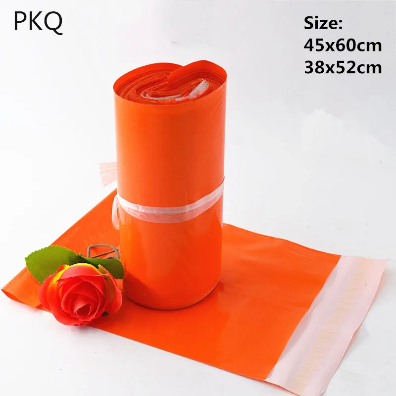 100pcs Big size Orange Color Poly Plastic Mailers Plastic