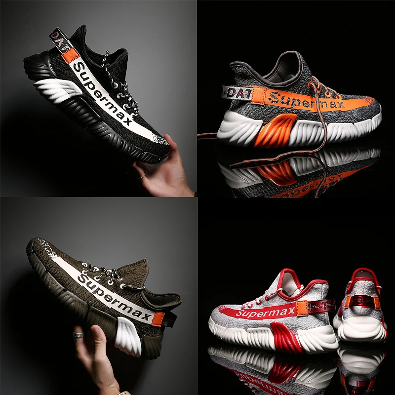 Tanie Męskie buty do biegania swobodna koronka up moda oddychające buty sportowe Jogging oddychające mieszane kolor miękkie obuwie trener trampki