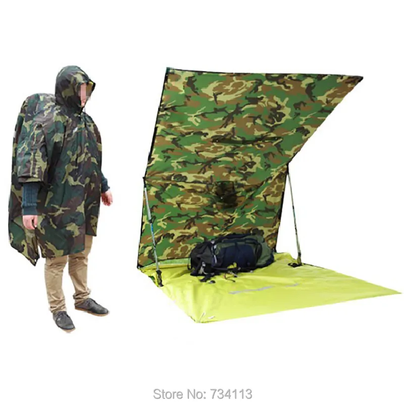 3 в 1 Multi Functional waterproof женщины/мужчины пончо рюкзак дождевик как дождевик коврик или палатка тент Кемпинг езда путешествия