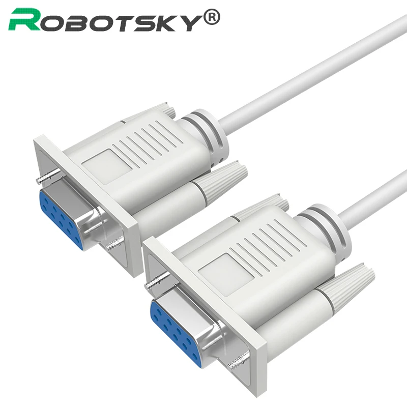 

Robotsky 1.5M 3M 5M 10M Direct Connection RS232 Serial Cable 9-Pin Female To Female DB9 Extension COM cable for Scanner Computer