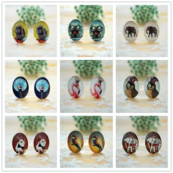 

10PCS/lot Mixed oval 18x25mm Glass Cabochon for making charms key chain earrings necklace pins bookmark bracelet craft Supply