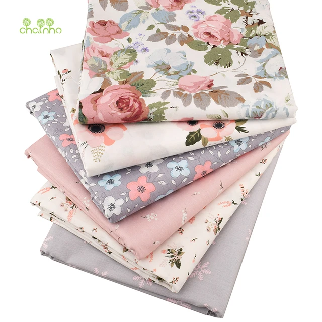 Chainho,6pcs/Lot New Floral Series Twill Cotton Fabric,Patchwork Cloth,DIY Sewing Quilting Fat Quarters Material For Baby&Child 2