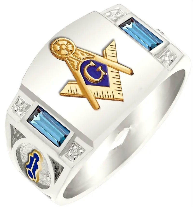 Панк крутая личность AG масонское кольцо Винтаж Эмаль Кристалл хип хоп мужское кольцо Череп готическое религиозное кольцо для мужчин