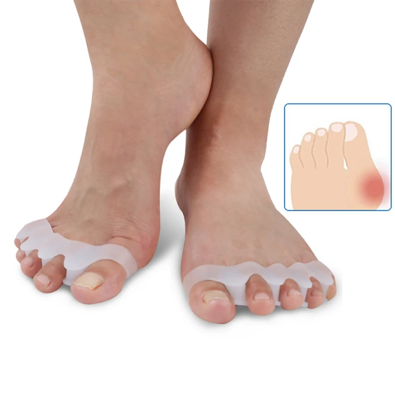 

1 Pair=2 Pcs Soft Silicone Hallux Valgus Corrector Foot Toes Separators Bunion Big Thumb Spacer Feet Spreader Toe Straightener