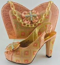 High Quality Match Italian Shoes And Bag Set For Evening Party New Design Wedding Shoes And Matching Bag Set With Stones ME6601