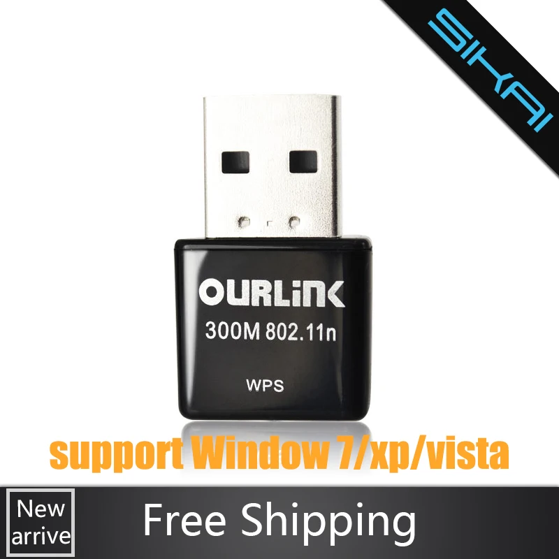 Free Shipping Ourlink mini usb wireless network Adapter 300M desktop