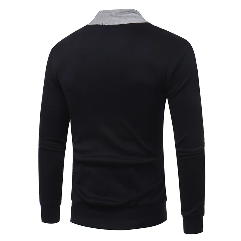 2018 الخريف الرجال عارضة سترة معطف الرجال عارضة خليط صالح سليم الخامس الرقبة محبوك سترة SweaterCoat M-2XL