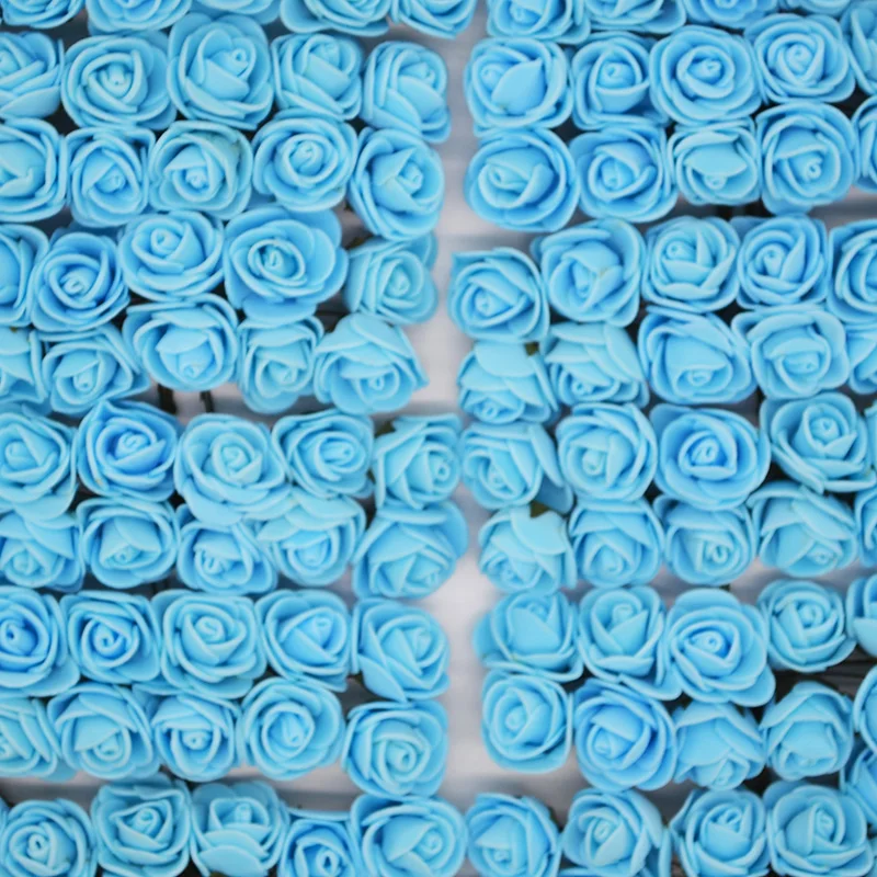 72/144 шт 2 см поролоновые розовые Искусственные цветы для дома Свадебные Автомобильные украшения помпон для гирлянды «сделай сам» декоративный Свадебный искусственный цветок Роза - Цвет: blue