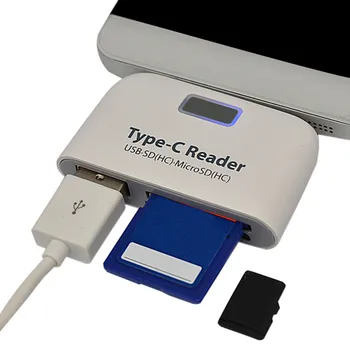 

High Quality 4 in 1 OTG/TF/SD Smart Card Reader type C HUB Adapter Microwith Micro USB Charge Port new A30