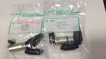 

2Pcs/lot NEUTR1K 1PCS NC3MXX & 1PCS NC3FXX Male and female A set 3 Pin XLR Connector with!