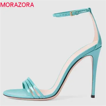 

MORAZORA 2019 New Arrival Women Sandals Buckle Summer Shoes Sexy Stiletto High Heel Shoes Woman Party Wedding Shoes Woman