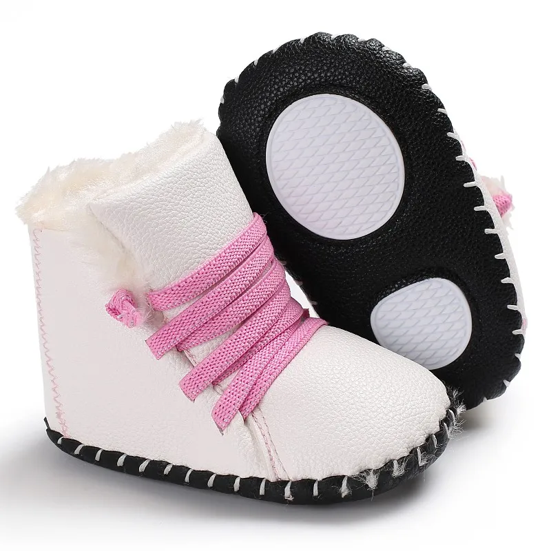 Теплые ботинки для новорожденных; зимняя обувь из искусственной кожи для маленьких девочек и мальчиков; детская обувь на мягкой резиновой подошве; ботинки для малышей; Y123