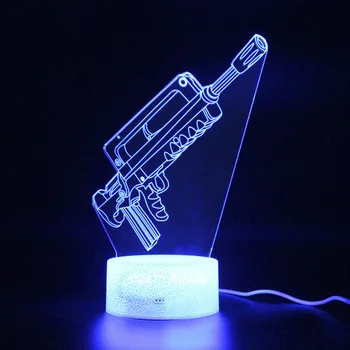 

Led Light Party Decoration Battle Royale Lamp FAMAS Remote Control Touch 3d Table Lamp Night Light Projection Lamp