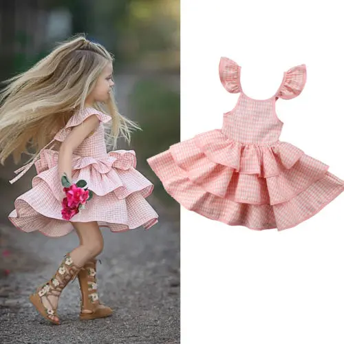 Baby Girl Dress Lace Tutu Tulle Floral Baby Party Gown Formal Dress Sundress