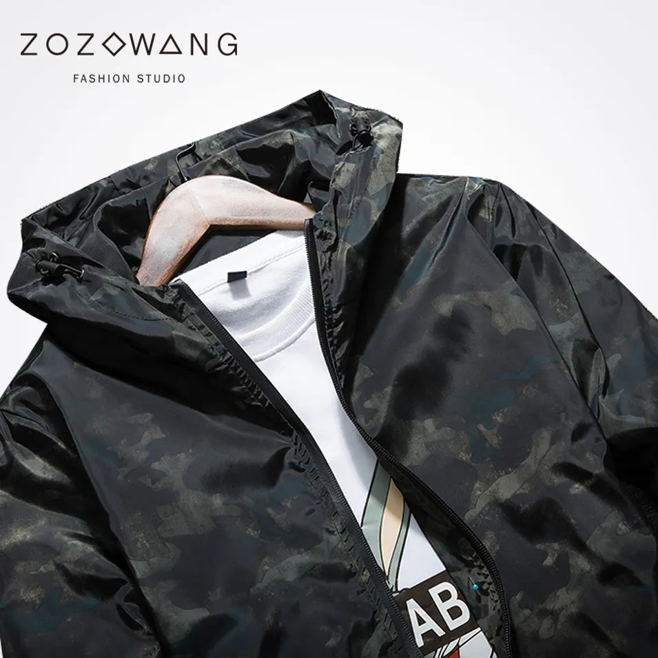 Zozowang new 2017 short print camouflage hooded plus size fashion jacket men zipper spring autumn sunscreen coat men Zozowang new 2017 short print camouflage hooded plus size fashion jacket men zipper spring autumn sunscreen coat men