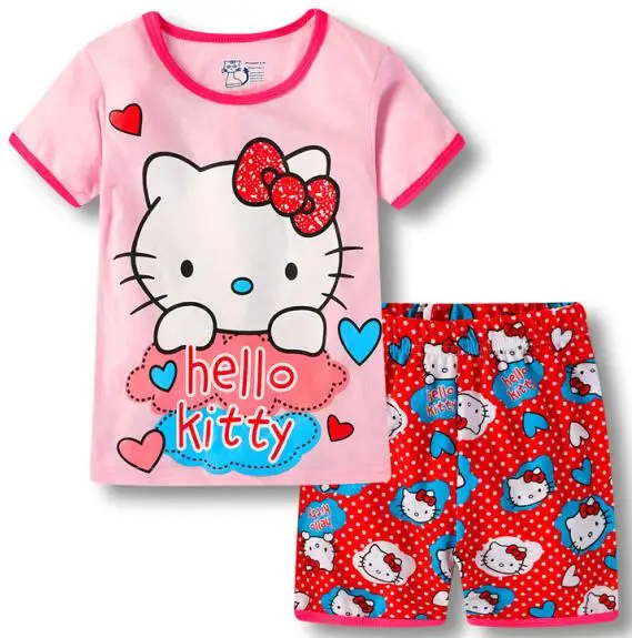 Летние пижамы принцессы для девочек комплекты одежды с героями мультфильмов для малышей Детские пижамы, пижамы для мальчиков и девочек, одежда для сна с длинными рукавами ночная одежда