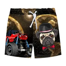 Новые Красивые пляжные шорты для мальчиков Surf Board короткие на заказ плавки детская спортивная одежда Забавный мультфильм собака автомобиль принт От 2 до 10 лет