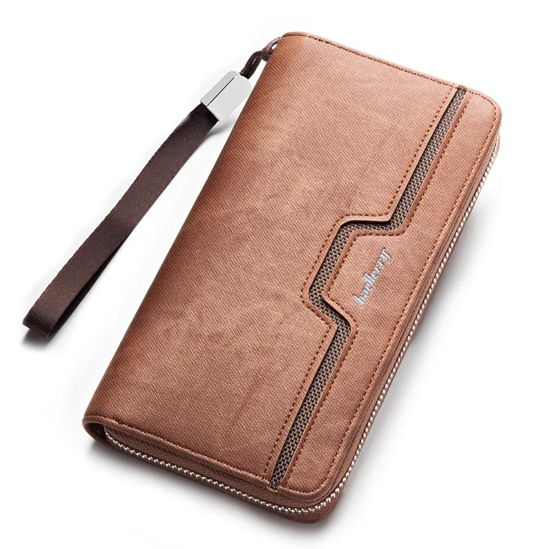 

2018 New style business casual clutch young male wallet pu leathercraft design purse card holder detachable wristlet bag men