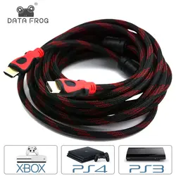 Высокая Скорость позолоченный штекер male-male HDMI кабель версии 1,4 нейлон net 1080 P 3D для HDTV xbox PS3 1,8 м, 3 м, 5 м, 10 м, 15 м, 20 м, 25 м Новый