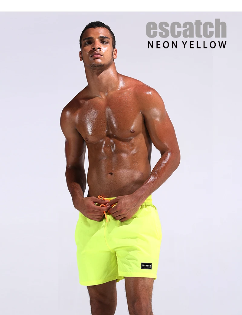 Плавки мужские пляжные размера плюс купальные мужские одноцветные быстросохнущие шорты трусы-боксеры для геев серфинга пляжная одежда 16 цветов