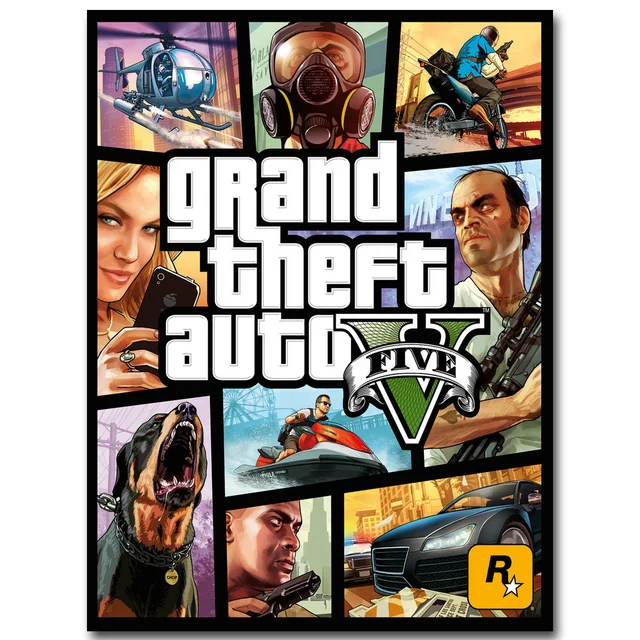 את Gta V אמנות בד משי הדפסת פוסטר 13x18 32x43 אינץ חם משחק Gta 5