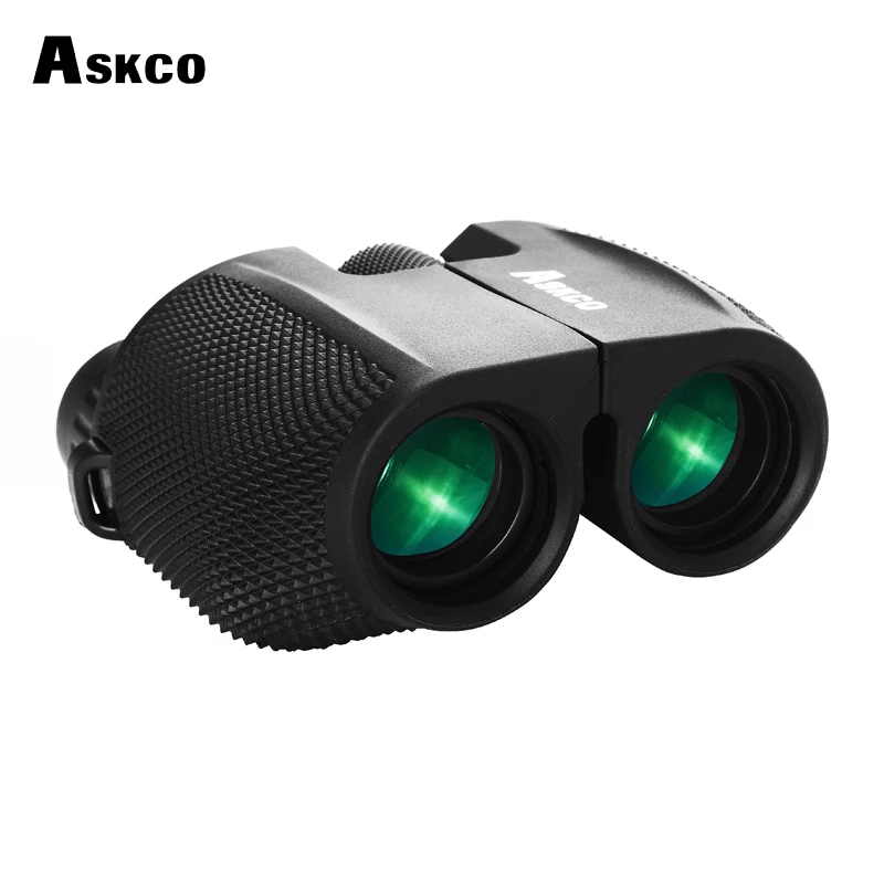Askco 10x25 مناظير للرؤية الليلية الحفل لعب مناظير المدمجة المهنية Bak4 سقف بريزم تلسكوب للتخييم الصيد
