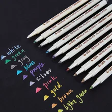 1 Pcs Doodle Drawing Metallic Pen Marker Pens for Art Supplies Zakka DIY Stationery Material School Brushes 10 Colors Optional