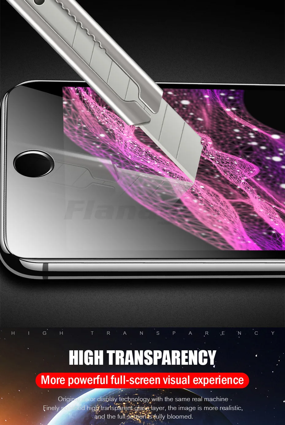 Flanagan 10D закаленное стекло для iPhone 6 защита экрана 6s 7 8 Plus полное покрытие защитная пленка на iPhone 5 5S SE стекло