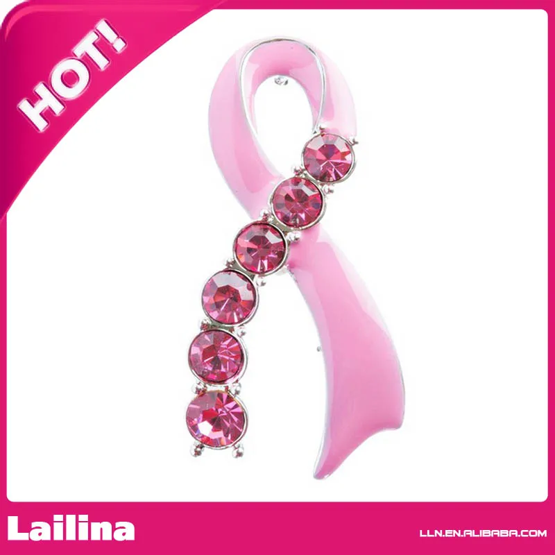 

Pink Ribbon Jewelry Breast Cancer Awareness Ribbon Charm Brooch Pin