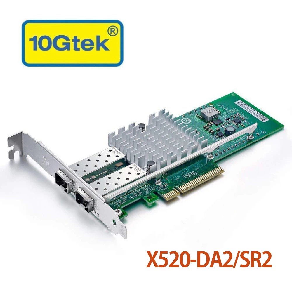 10Gtek для Intel E10G42BTDA 82599ES чип 10GbE Ethernet конвергентный сетевой адаптер X520 DA2/X520 SR2 PCI E X8 2