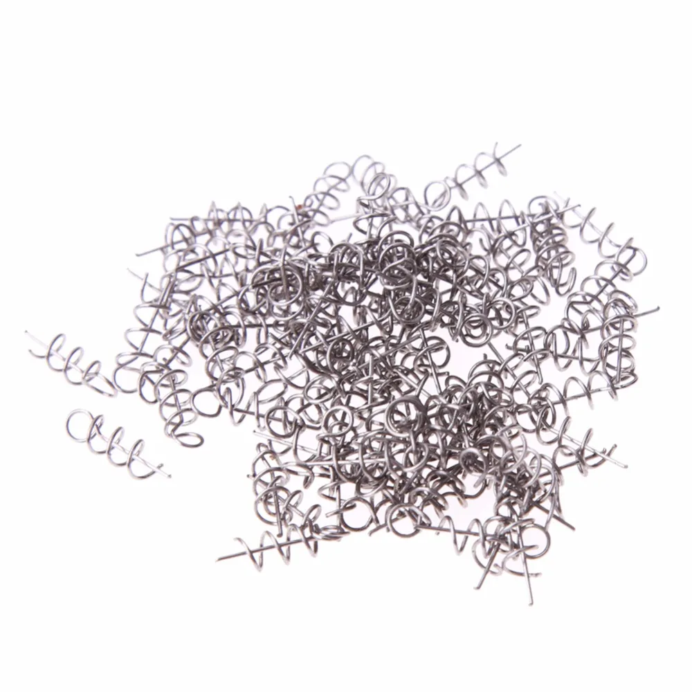 100pcs Spring Lock Pins Soft Stainless Steel Bait Lure Spring Lock Pin Crank Hook Connect Fixed Latch Fishing Tackles Tools
