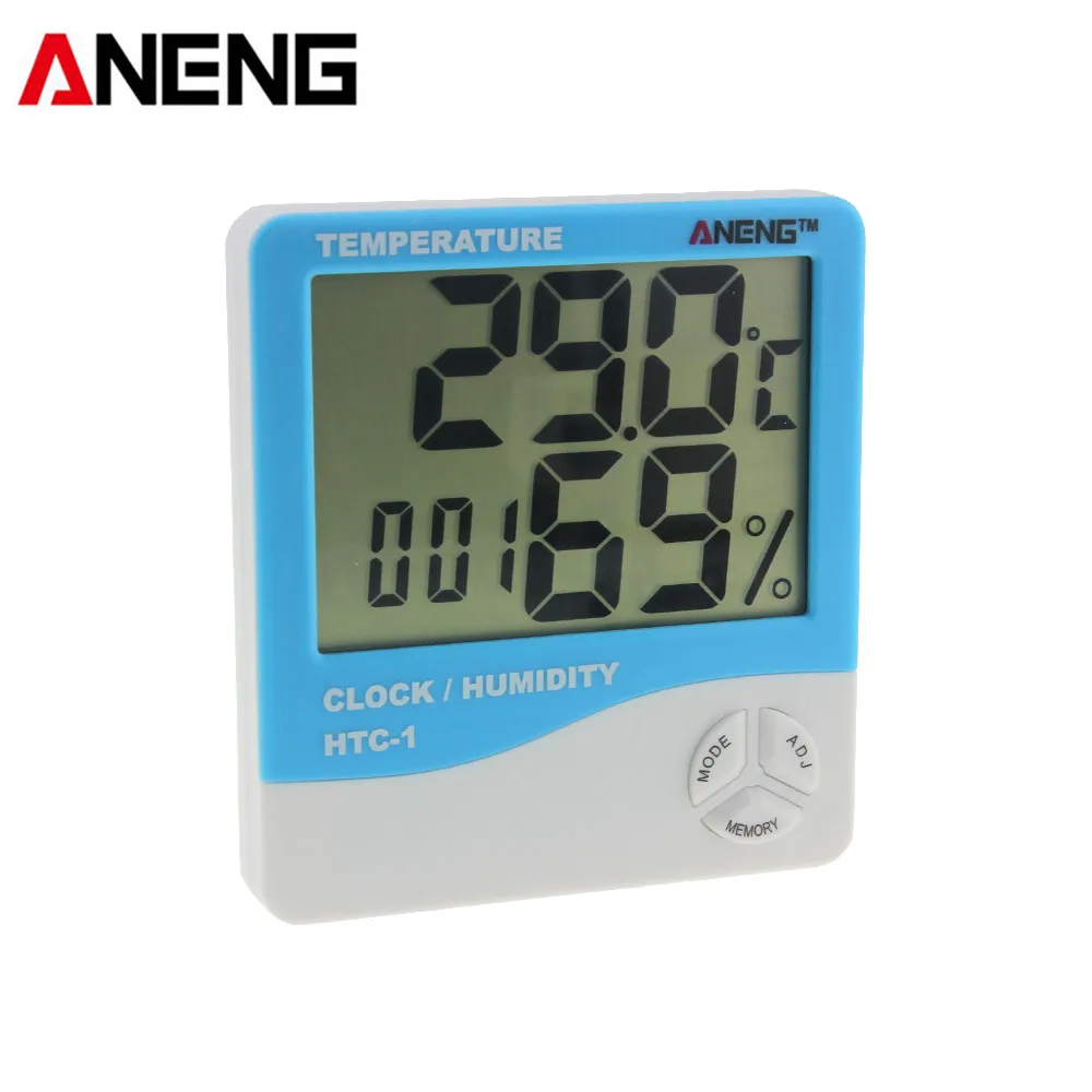 

ANENG HTC-1 Digital LCD Thermometer Hygrometer Temperature Humidity Meter Electronic Weather Station Alarm Clock