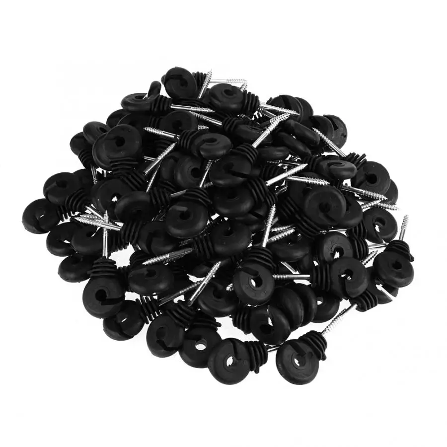 

100pcs Short Screw Type Ring Insulator Electric Meadow Fence Post Accessory