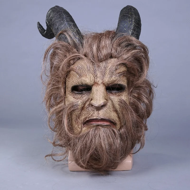 

Beauty and The Beast Prince Cosplay Mask Latex Horror Beast Mask Helmet Halloween Prop