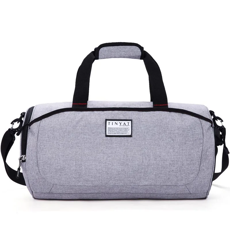 TINYAT, мужская сумка для путешествий, сумка с обувью, сумка, водонепроницаемая, холщовая, на плечо, вещевой мешок, большая, для женщин, сумка для путешествий, сумка для багажа, сумка-тоут - Цвет: white gray