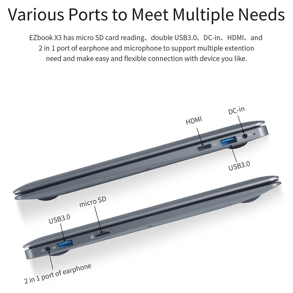13.3 inch IPS display laptop 6GB 64GB eMMC Intel Apollo Lake N3350 notebook 2.4G/5G WiFi with M.2 SATA SSD slot Jumper EZbook X3 13.3 inch IPS display laptop 6GB 64GB eMMC Intel Apollo Lake N3350 notebook 2.4G/5G WiFi with M.2 SATA SSD slot Jumper EZbook X3