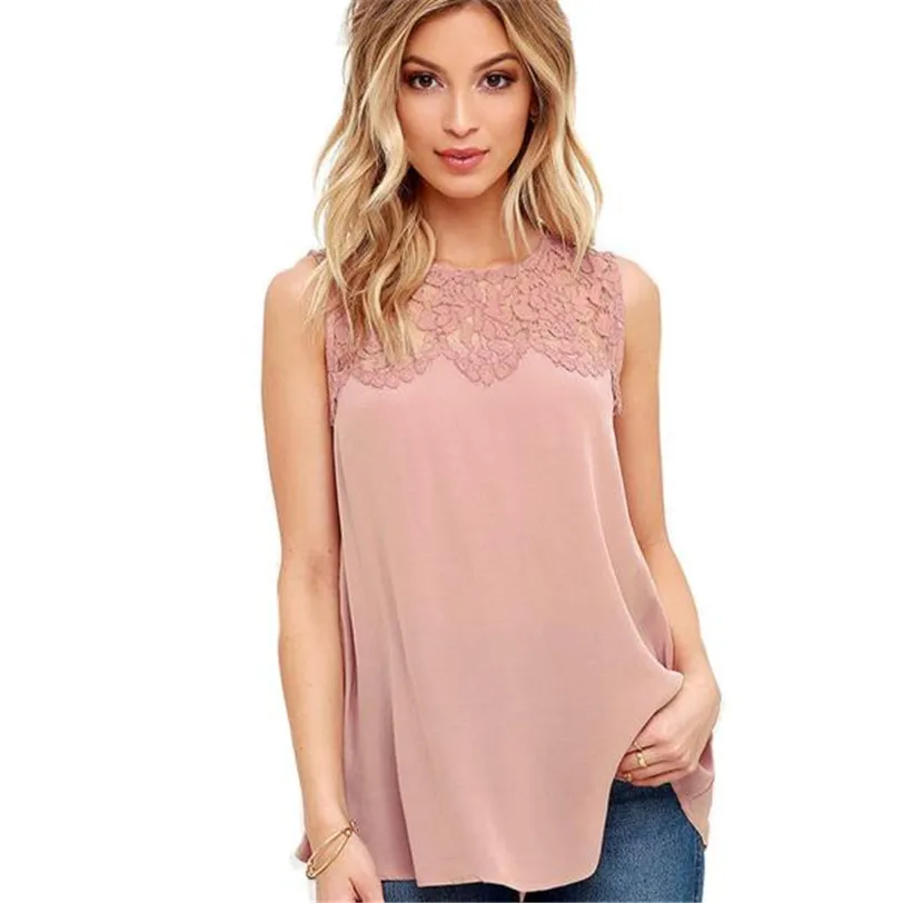 Sweet Women Chiffon Blouse Lace Summer Shirts Tunic Women Tops Casual Loose Blusas Femininas Camisas Mujer Wholesale noAR3 (10)