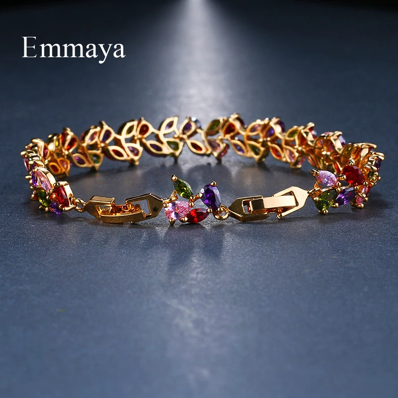 Emmaya, свадебные браслеты, классическое очарование, блестящий AAA CZ браслет, многоцветный, дизайн, ювелирные изделия для женщин, вечерние