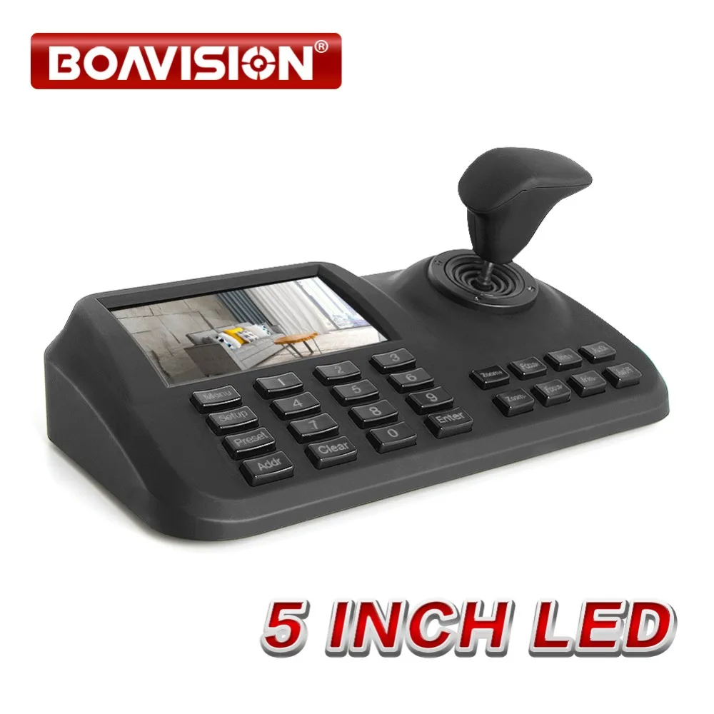 

5 Inch HD LCD Network Control Keyboard For Speed Dome PTZ Camera 3D Joystick Keyboard Controller Support Tour 360 Scan ONVIF 2.4