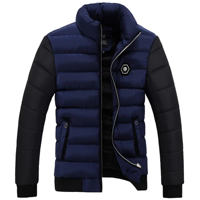 С бесплатным подарком, брендовая парка, мужская зимняя куртка, мужской толстый теплый пуховик, Мужская зимняя верхняя одежда, пуховики на молнии, мужские куртки, 125 - Цвет: Синий