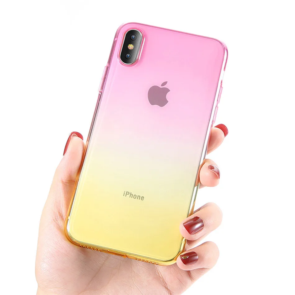 KISSCASE градиентный чехол для iPhone 11 6 6 S 7 8 Plus X XR XS Max Ультратонкий силиконовый чехол для iPhone 5S, se 11 Pro Max