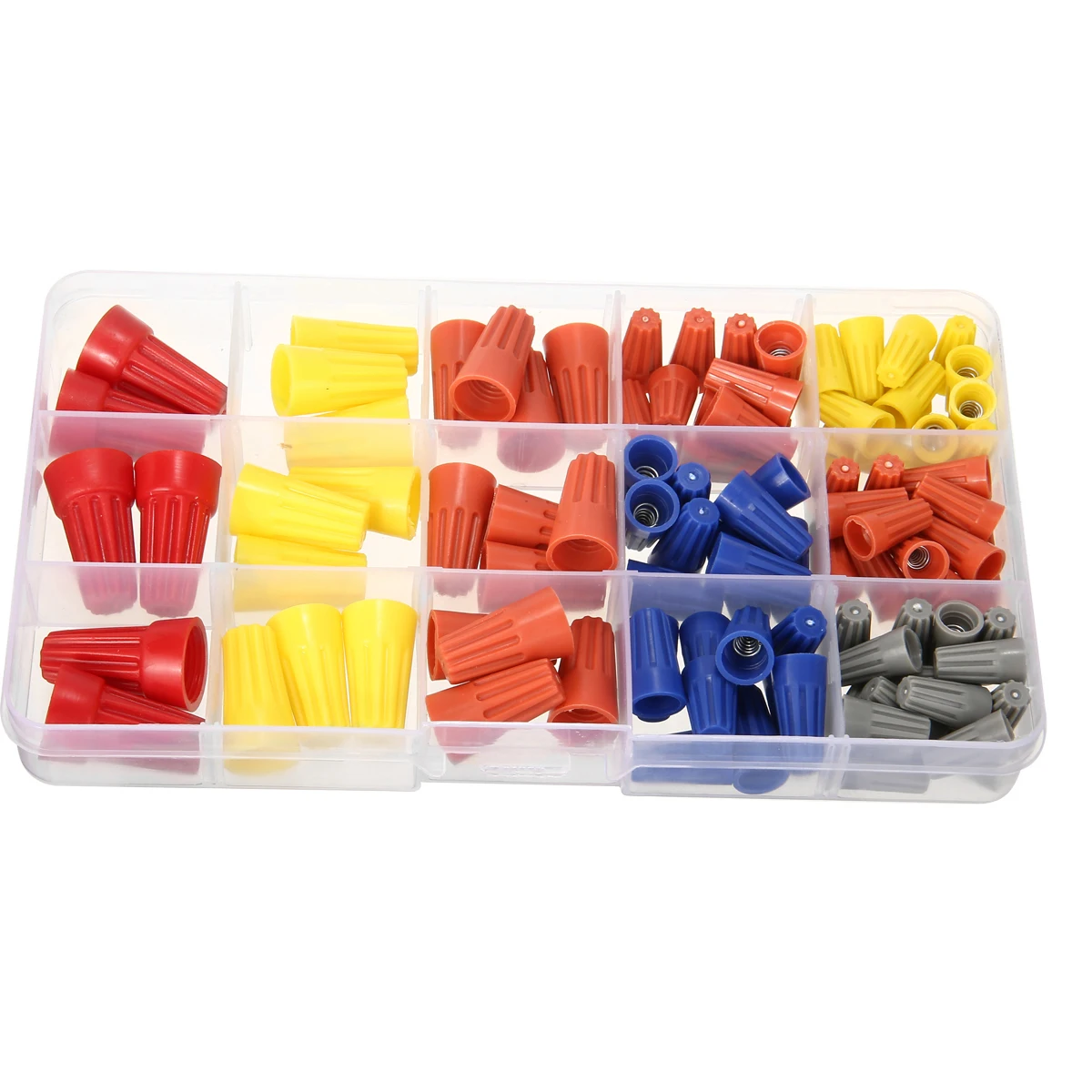 102pcs/box Electrical Cable Twist Nut Connector Spring Thread Cap Assortment Set P1 P2 P3 P4 P5 P6 Wire Connectors