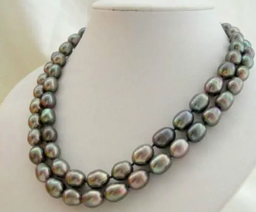 

FREE SHIPPING HOT sell new Style >>>> one STRANDS 12-13mm baroque TAHITIAN PEACOCK GREEN pearl necklace 33INCH14k