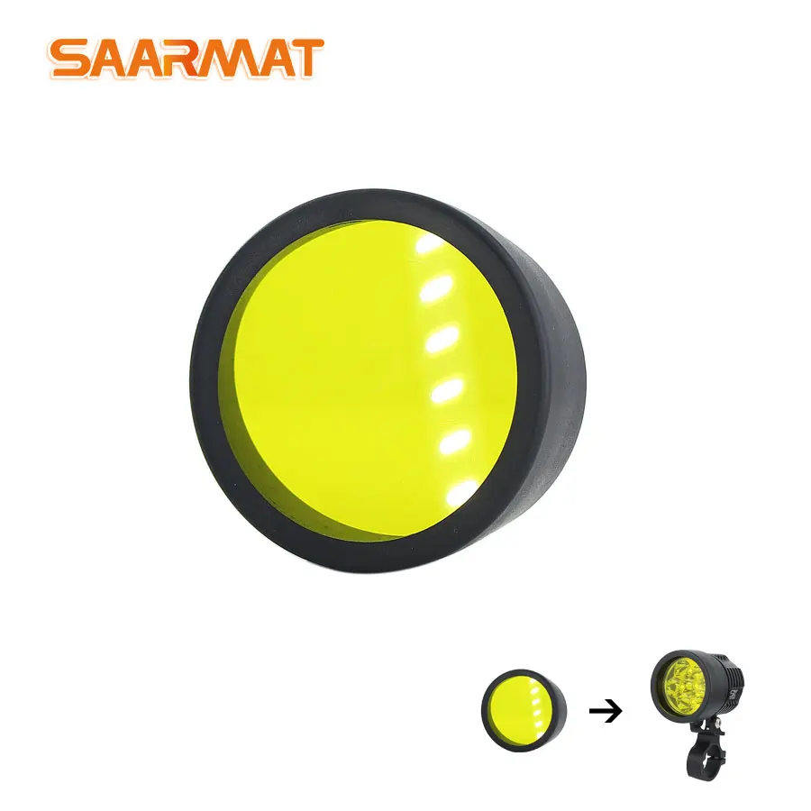 

2 Pcs Motorcycle headlight yellow cover plastic DIY moto light cover 3000k