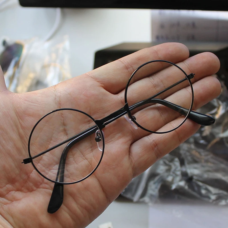 Qinf Multi Styles Newborn Baby Lightweight Metal Glasses flat glasses Glasses shooting Infant Flat Classic Glasses Shooting Props