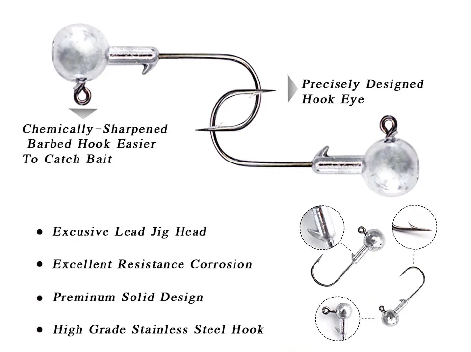 Banshee 5 шт./лот рыболовный крючок 1 г/2 г/5 г/7 г/14 г/20 г джигхед вольфрамовый джиг Крючки рыболовная джиг-головка для рыбалки джиг-крючок Мягкая приманка