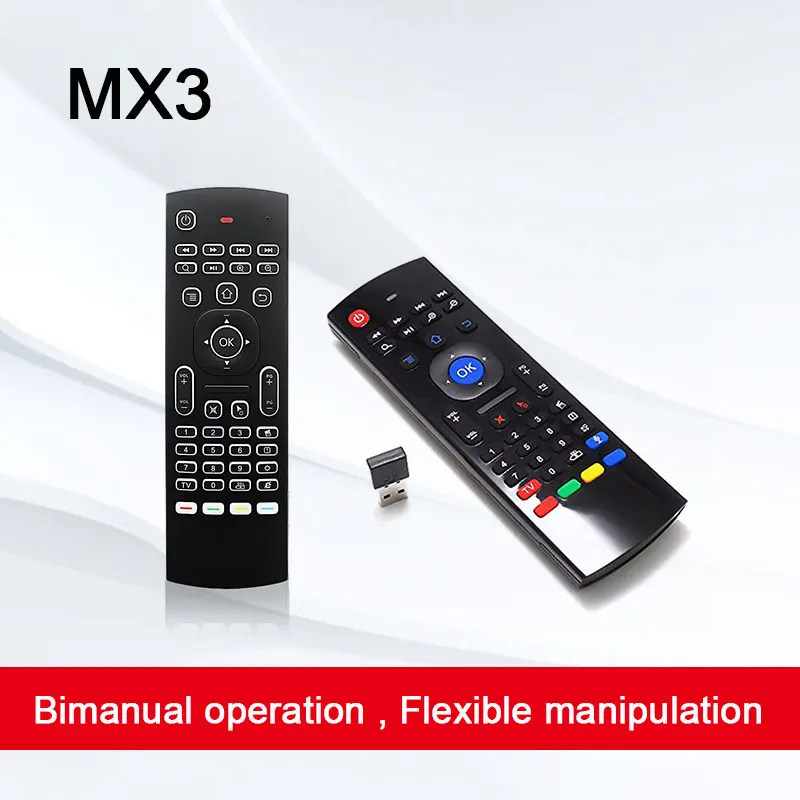 MX3 клавиатура air mouse Голосовая подсветка Английский Русский 2 4G беспроводной rd