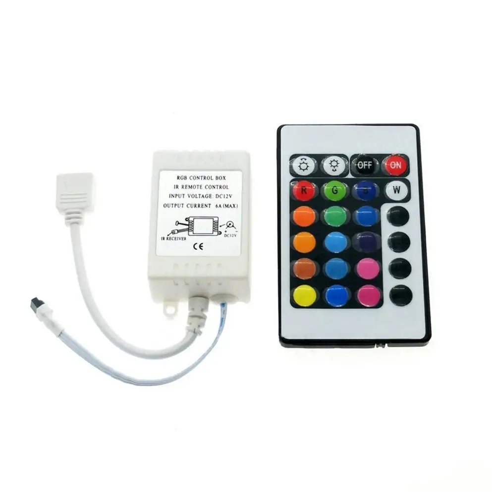 

24 Key IR Remote Controller for RGB 3528 5050 5630 LED Light Strip Two Outputs 2018NEW